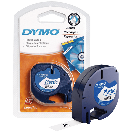 Dymo Kaseta s trakom za LetraTag,  4 met.,  12 mm, plastic bijela - S0721660