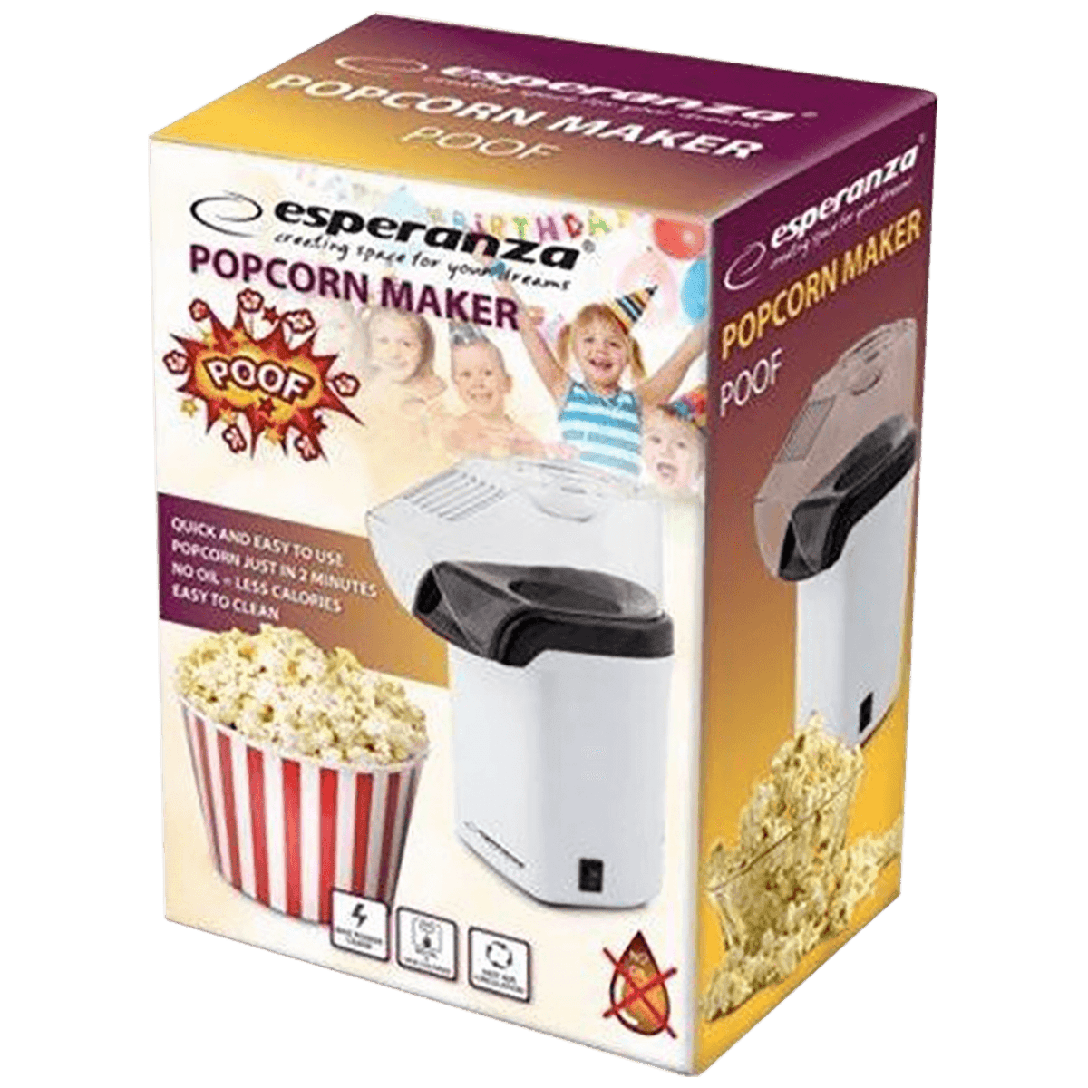 Esperanza Aparat za kokice , 1200 W - EKP005W