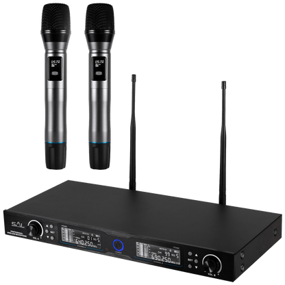 SAL Bežični set, 2 bežična mikrofona i prijemnik , 140 met. - MVN 910