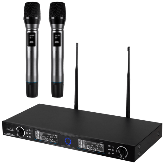 SAL Bežični set, 2 bežična mikrofona i prijemnik , 140 met. - MVN 910