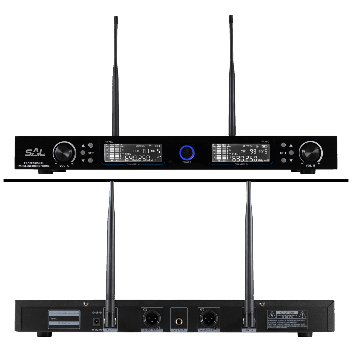 SAL Bežični set, 2 bežična mikrofona i prijemnik , 140 met. - MVN 910