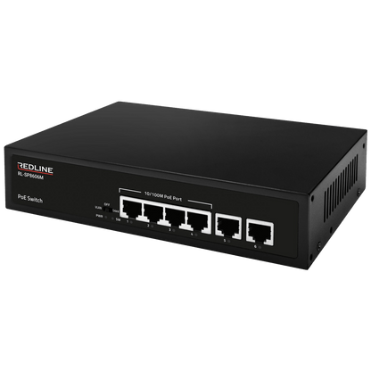 REDLINE PoE mrežni switch, 6 port RJ-45 , 4 PoE / 65W - RL-SP8606M