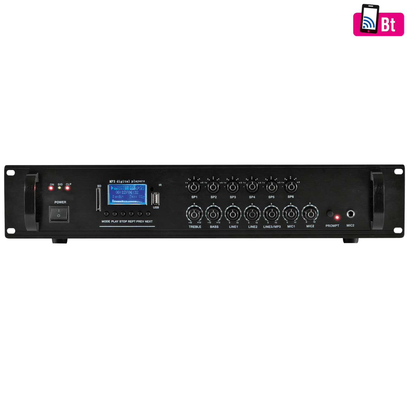 SAL Pojačalo 110V sa miksetom 120W, Bluetooth, FM,  USB - MPA 120BT