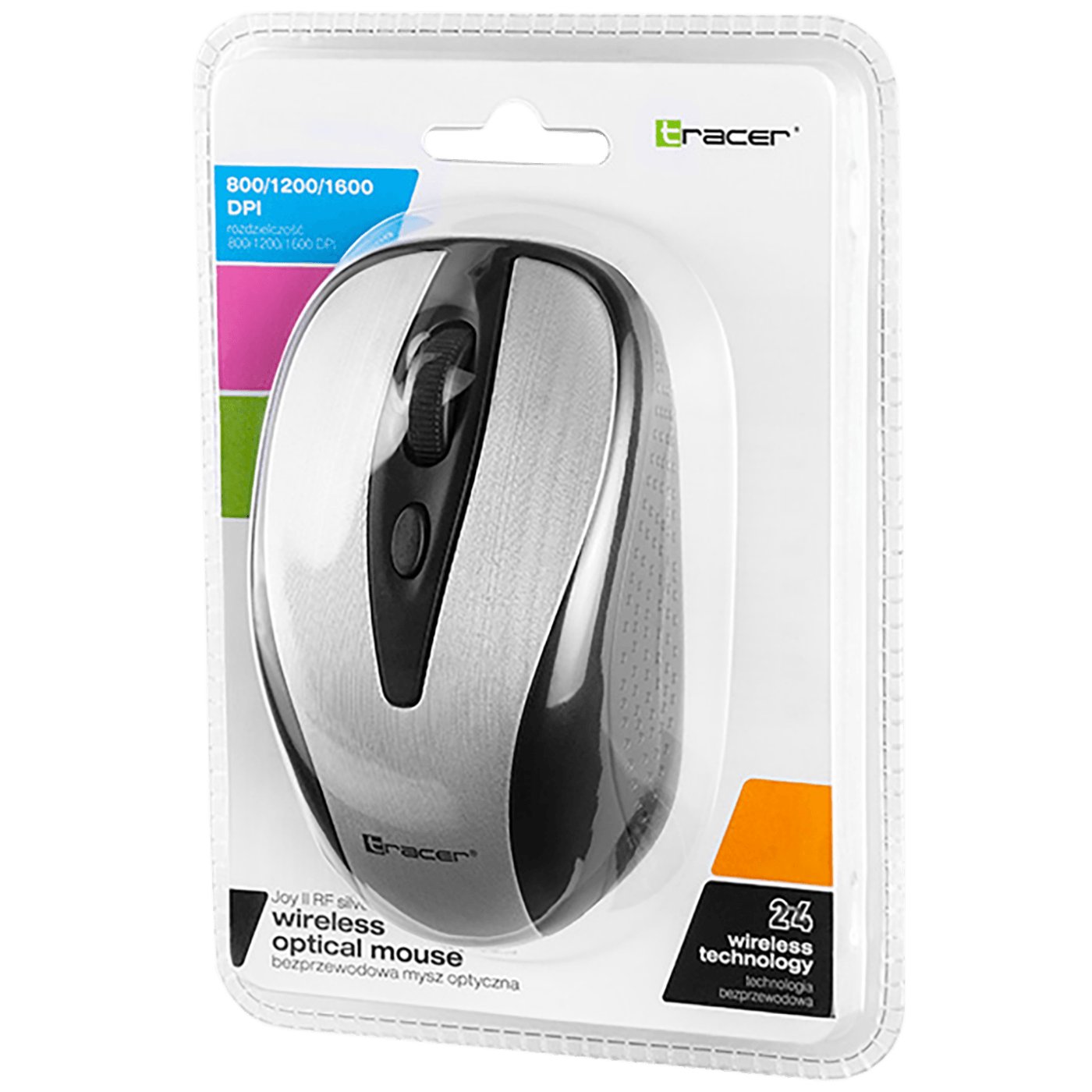 Tracer Miš bežični, 1600 dpi, 2.4 GHz, USB nano, Plug&Play - MOUSE JOY II RF NANO USB Silver