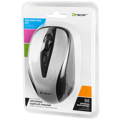 Tracer Miš bežični, 1600 dpi, 2.4 GHz, USB nano, Plug&Play - MOUSE JOY II RF NANO USB Silver