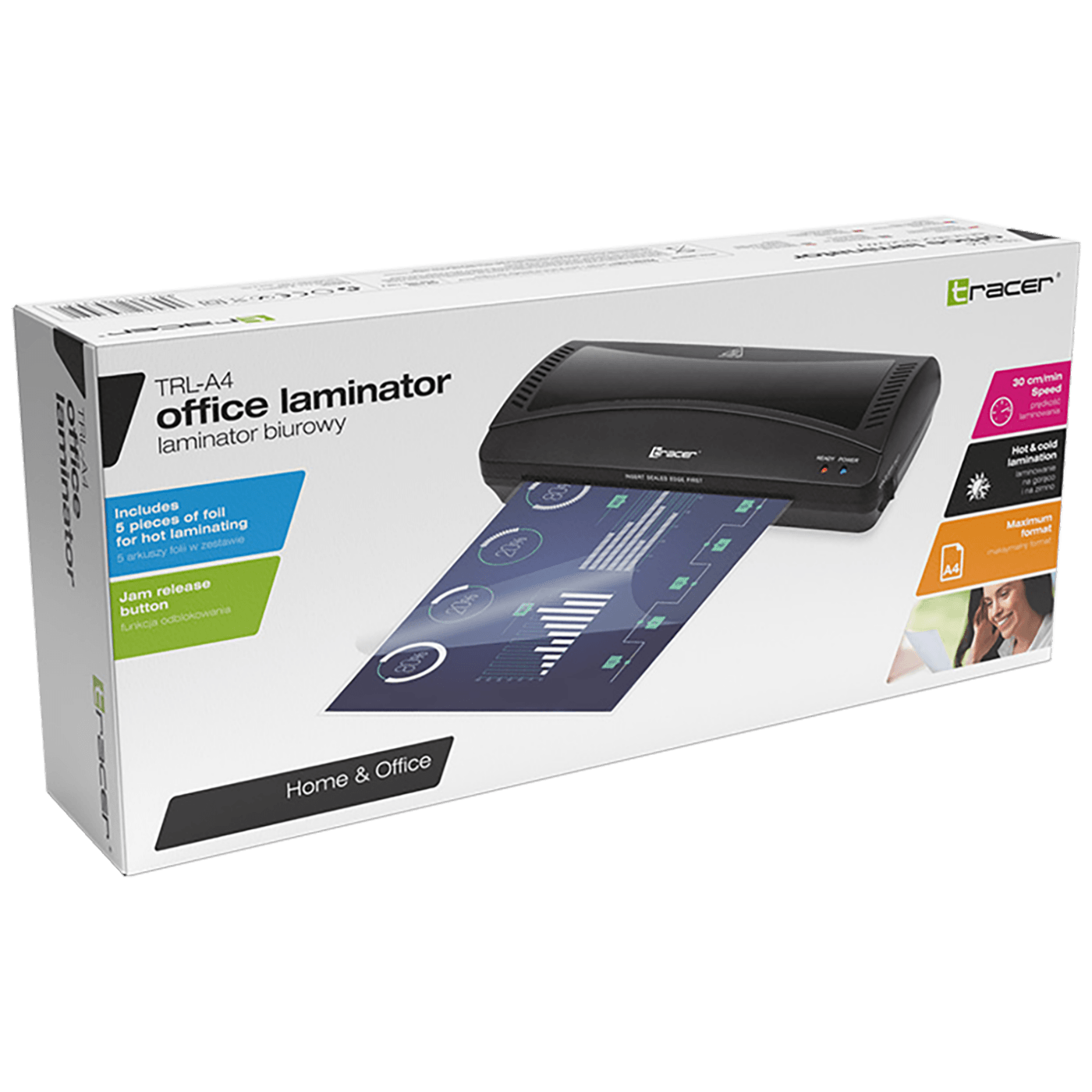 Tracer Laminator / Plastifikator A4, Home&Office - LAMINATOR TRL-A4