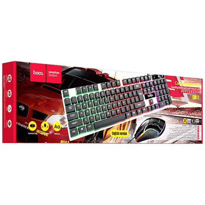 hoco. Tipkovnica+miš, gaming set, RGB osvjetljenje, USB - GM11
