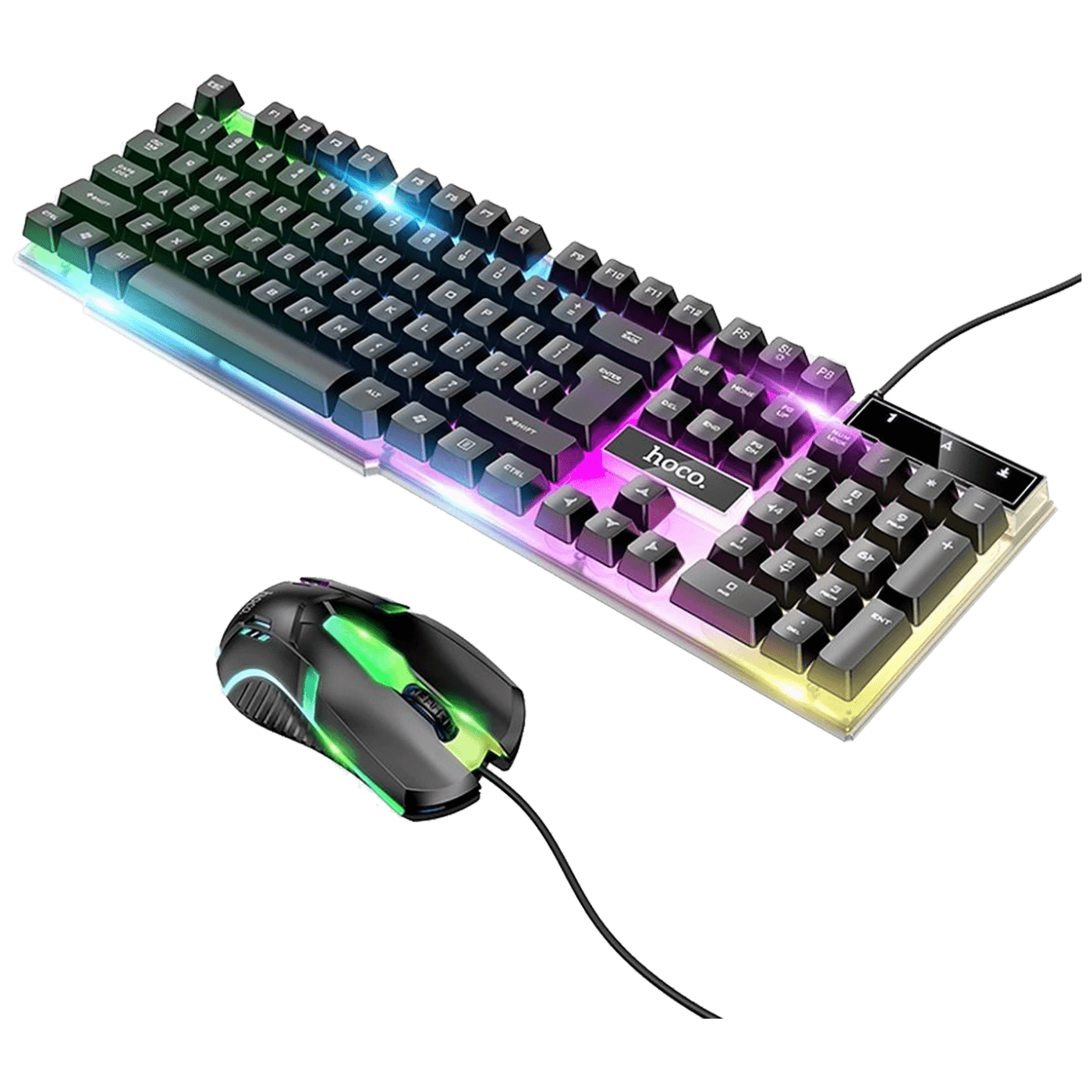 hoco. Tipkovnica+miš, gaming set, RGB osvjetljenje, USB - GM11