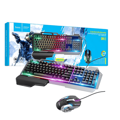 hoco. Tipkovnica+miš, gaming set, RGB osvjetljenje, USB - GM12