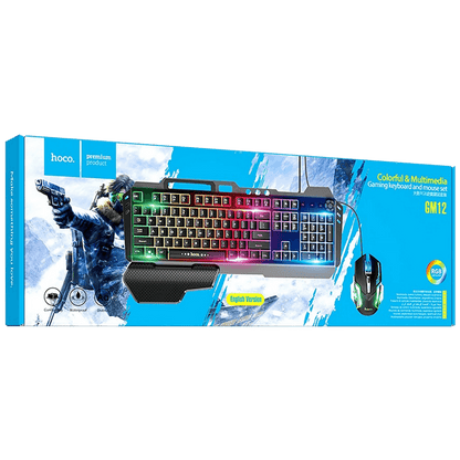 hoco. Tipkovnica+miš, gaming set, RGB osvjetljenje, USB - GM12