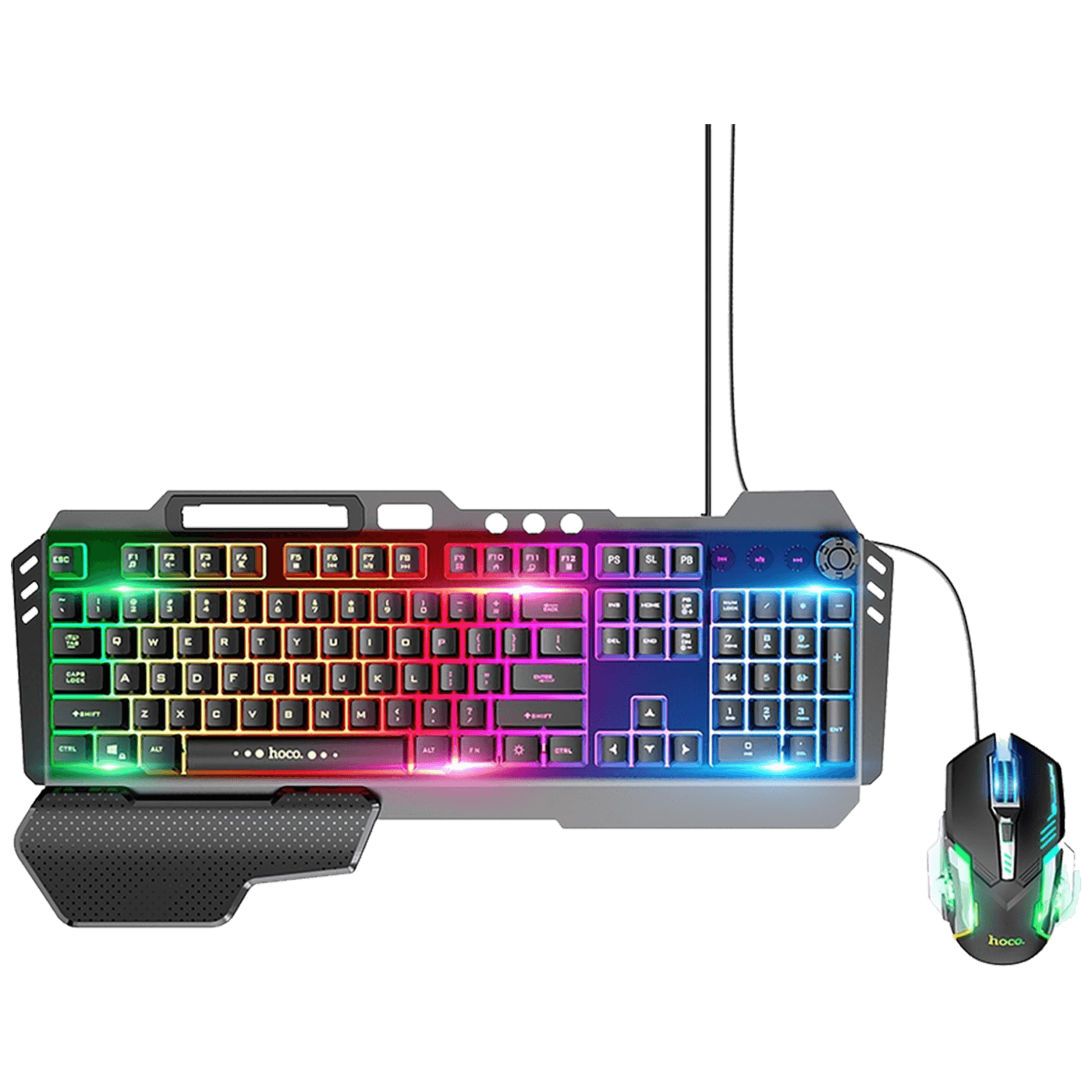 hoco. Tipkovnica+miš, gaming set, RGB osvjetljenje, USB - GM12