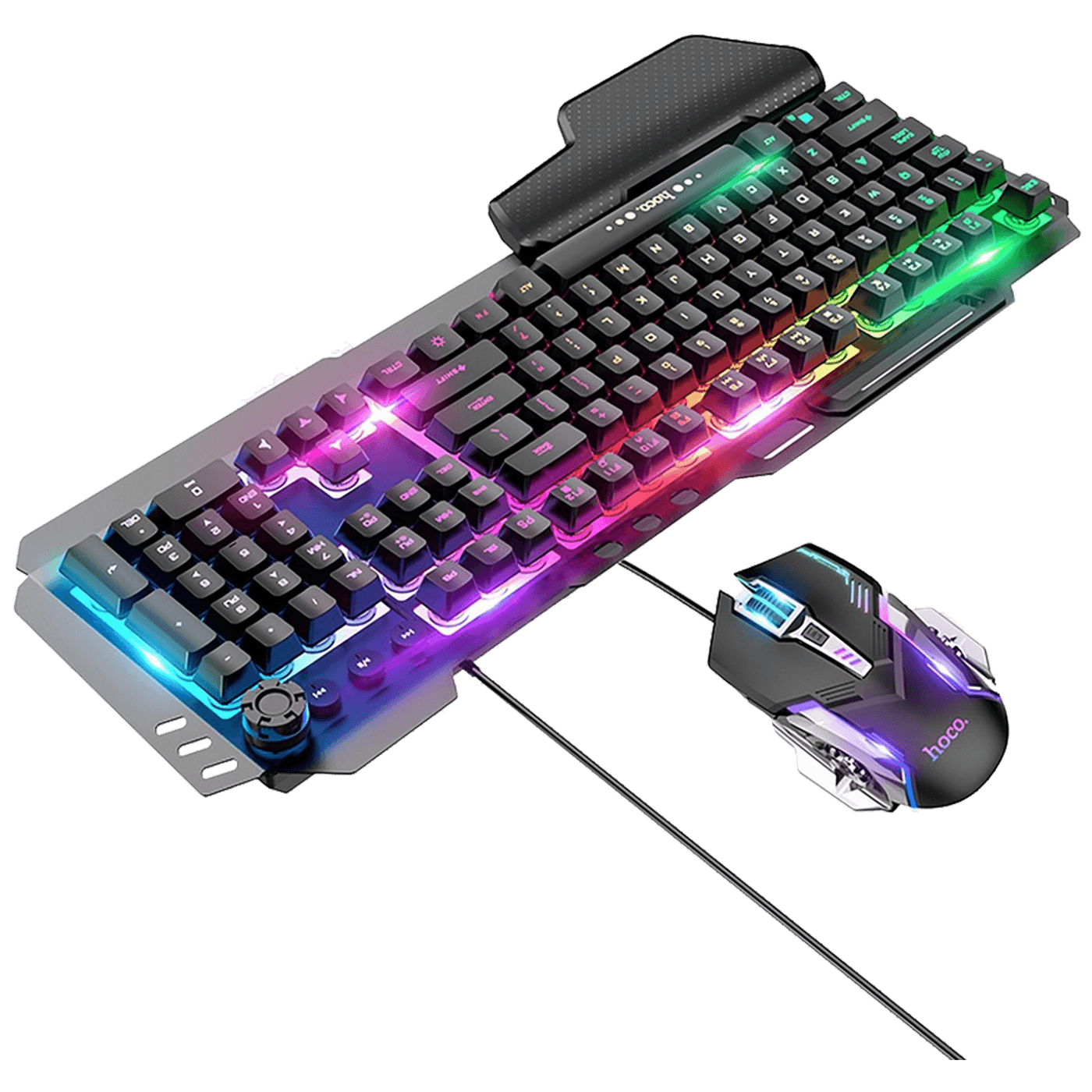 hoco. Tipkovnica+miš, gaming set, RGB osvjetljenje, USB - GM12