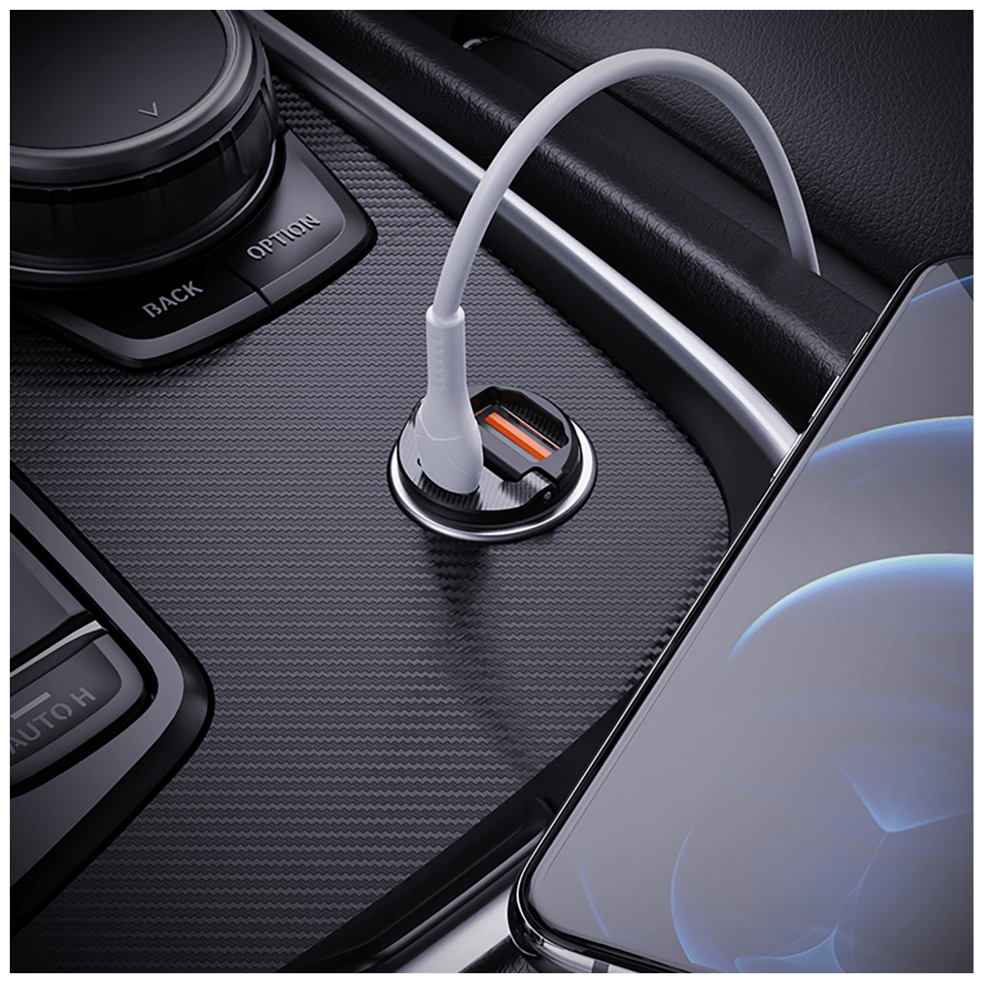 hoco. Auto punjač sa Lightning kabelom, PD + QC3.0, 2 x USB, 4.8 A - NZ2 Link, type C-Lightning, White