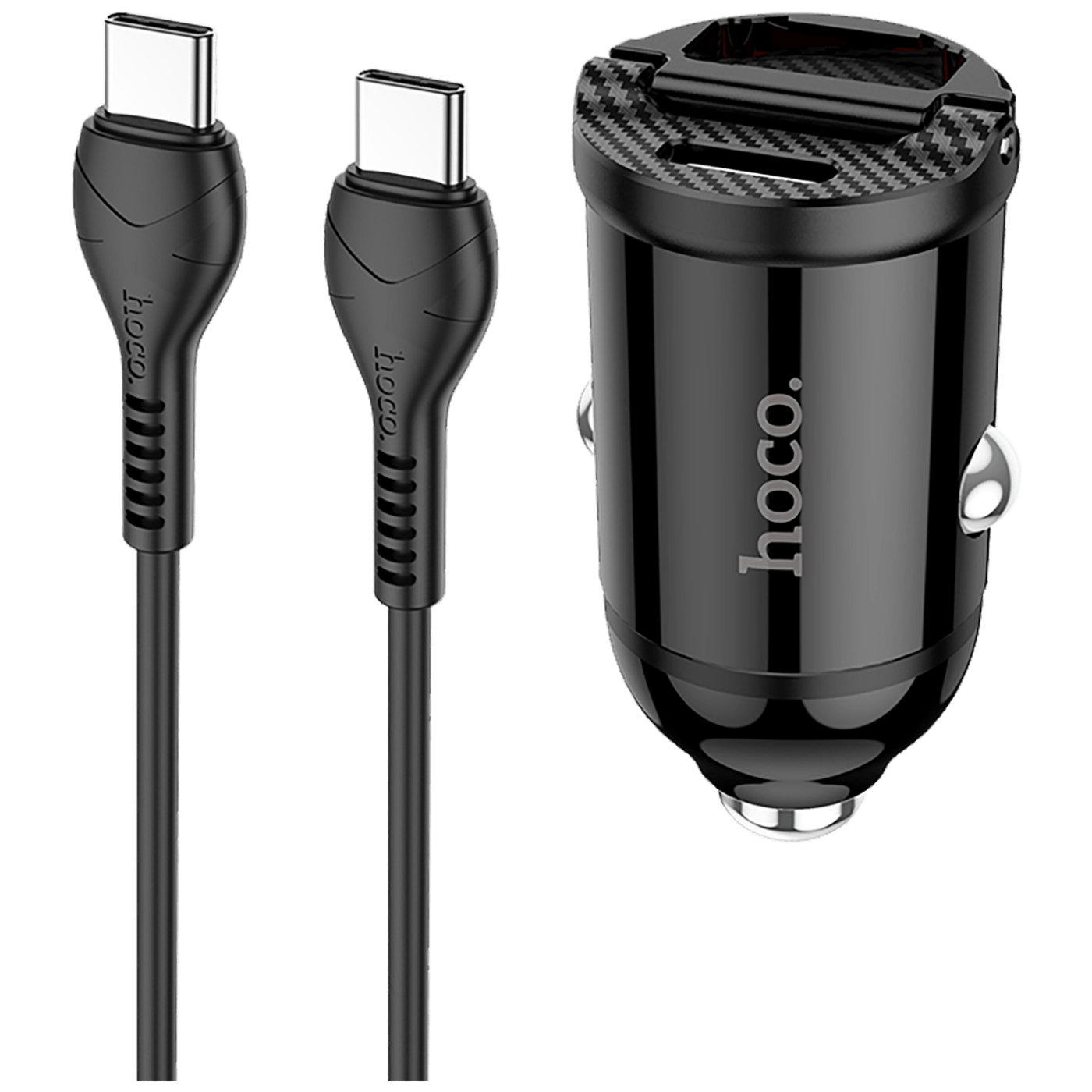 hoco. Auto punjač sa type C kabelom, PD + QC3.0, 2 x USB, 4.8 A - NZ2 Link, type C, Black