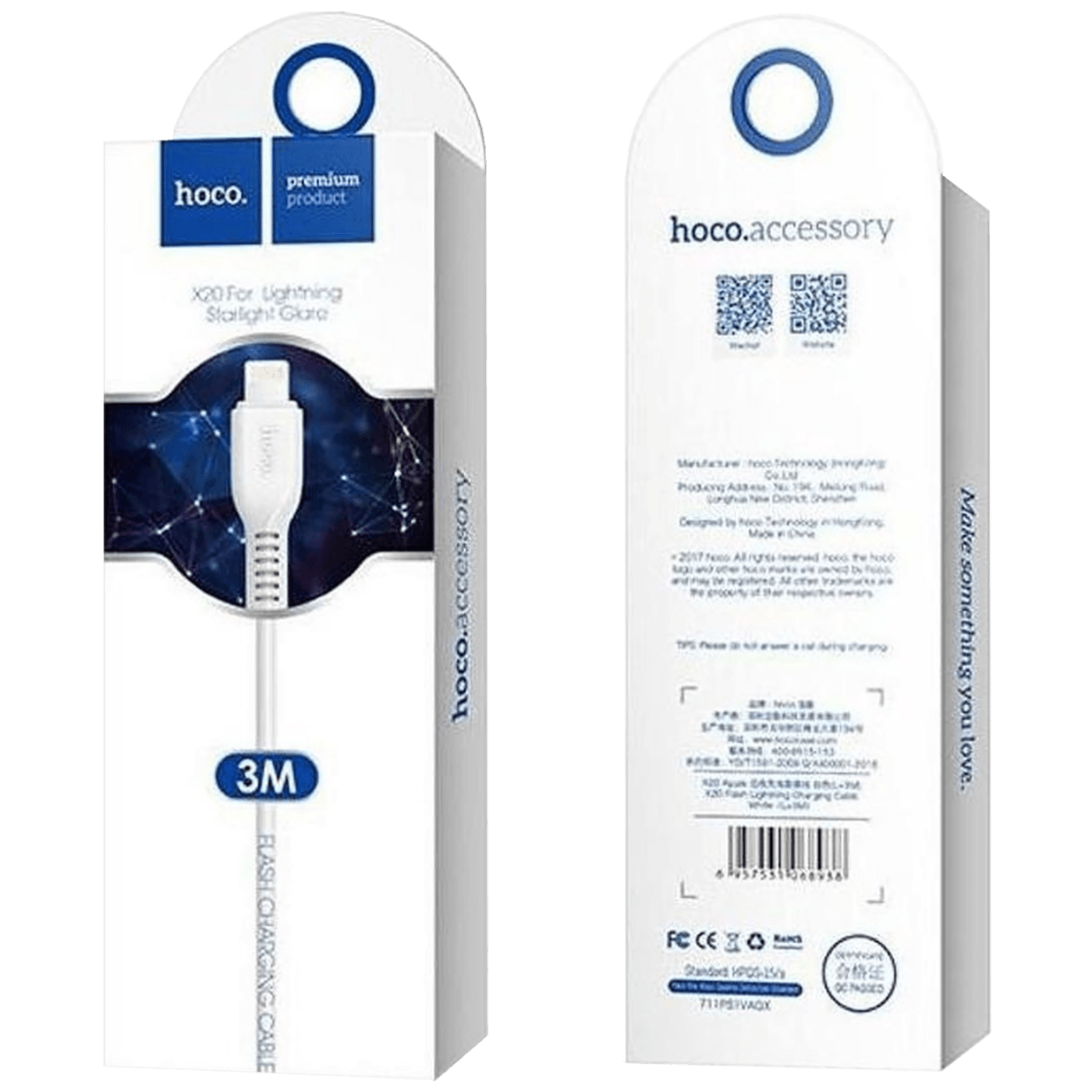 hoco. USB kabl za iPhone , Lightning kabl, dužina 3 met. - X20 Flash Lightning 3m
