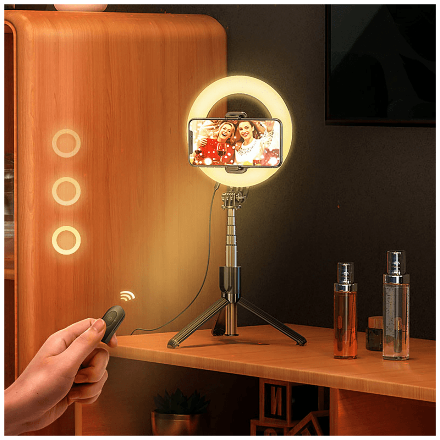 hoco. Držač za smartphone sa svjetlom, 4.7 - 6.5", Bluetooth - LV03 Showfull