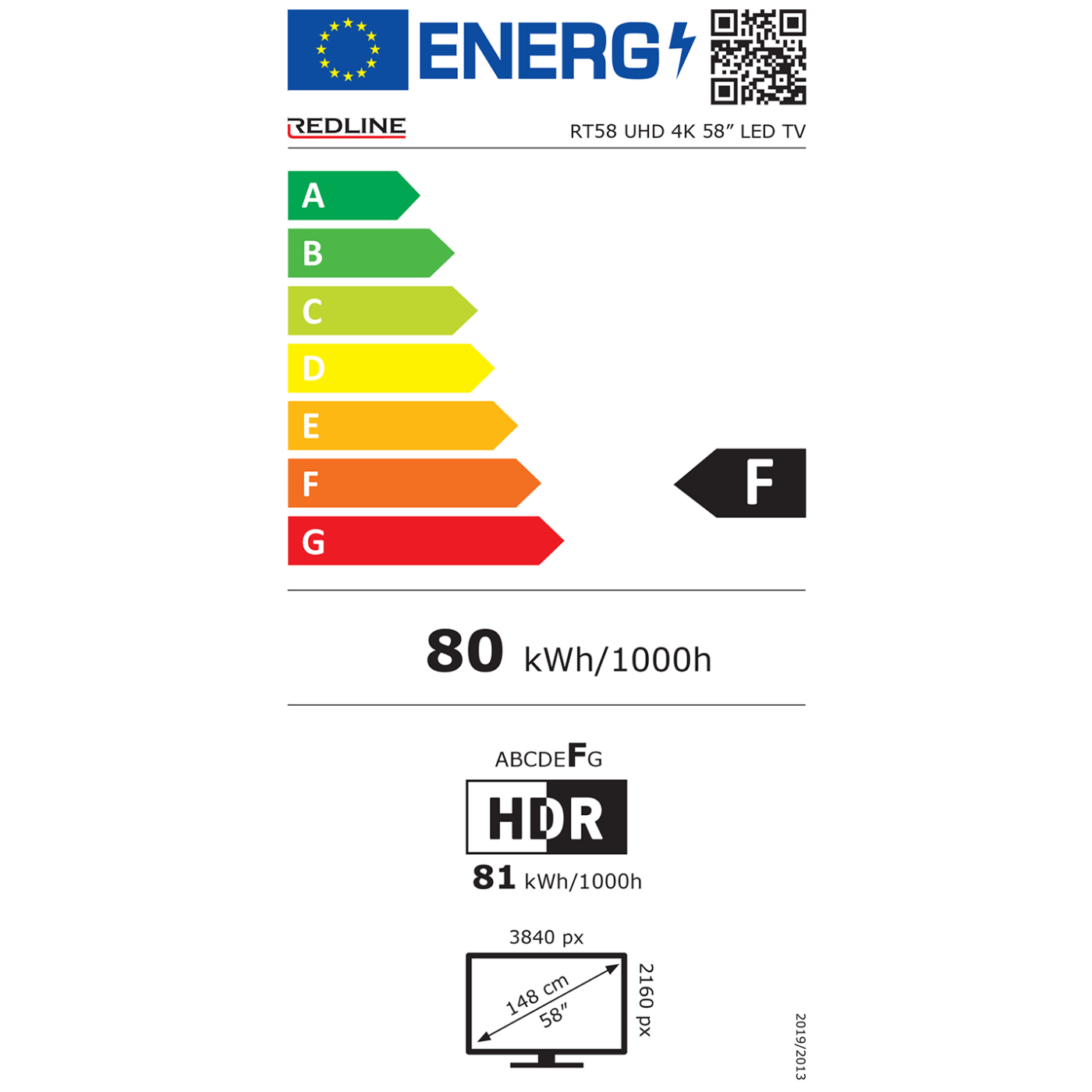 REDLINE Televizor Android Smart LED UHD 4K  58" - RT58