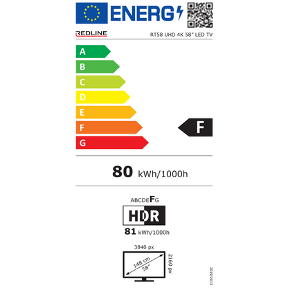 REDLINE Televizor Android Smart LED UHD 4K  58" - RT58