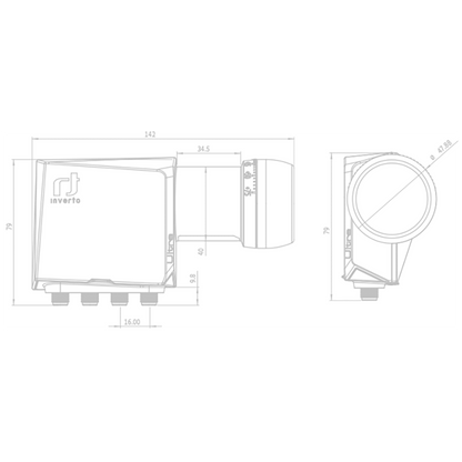 Inverto LNB Quad, šum 0,2 dB, Ultra, DVB-S2 ( HD - UHD ) - IDLT-QDL412-ULTRA-OPN