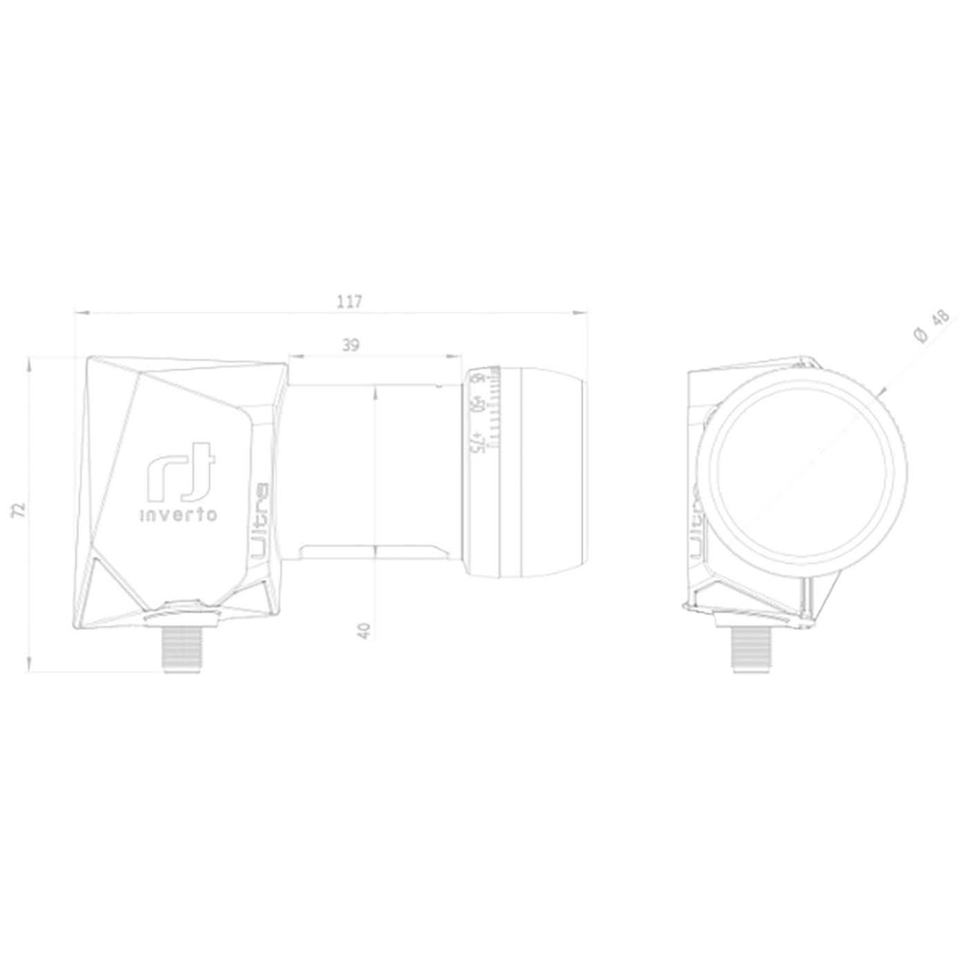 Inverto LNB Single, šum 0,2 dB, Ultra, DVB-S2 ( HD - UHD ) - IDLT-SNL412-ULTRA-OPN
