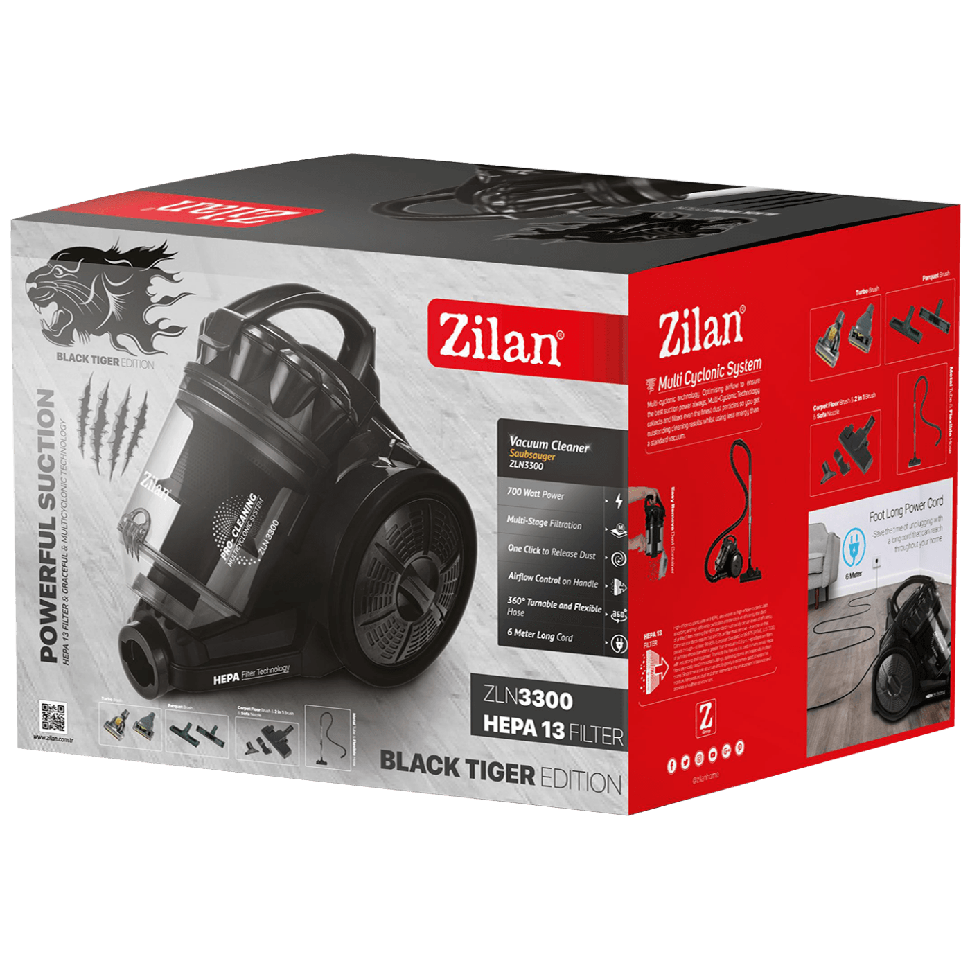 Zilan Usisavač sa posudom,  HEPA filter, metalna cijev - ZLN3300
