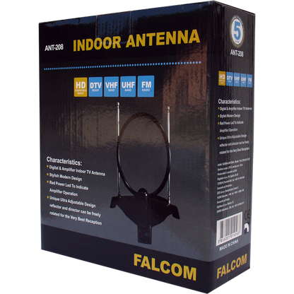 Falcom Antena sobna sa pojačalom, UHF/VHF, boja crna - ANT-208