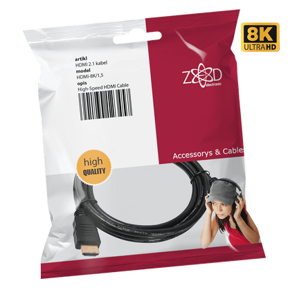 ZED electronic HDMI 2.1 kabl, 4K/120p ili 8K/60p, 48 Gbps, dužina 1,5 met. - HDMI-8K/1,5