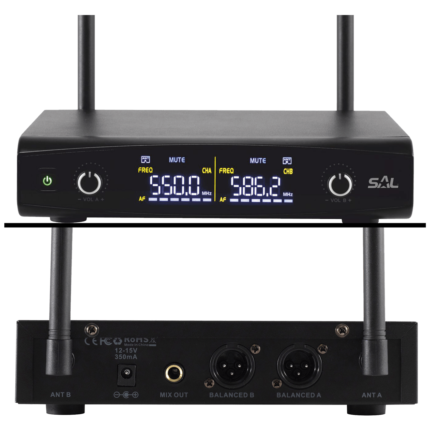 SAL Bežični set, 2 bežična mikrofona i prijemnik - MVN 600