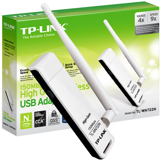 TP-LINK Wi-Fi mrežna kartica, 2.4 GHz, 4 dB, 150 Mbps - TL-WN722N