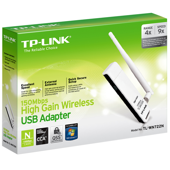 TP-LINK Wi-Fi mrežna kartica, 2.4 GHz, 4 dB, 150 Mbps - TL-WN722N