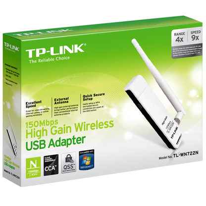 TP-LINK Wi-Fi mrežna kartica, 2.4 GHz, 4 dB, 150 Mbps - TL-WN722N