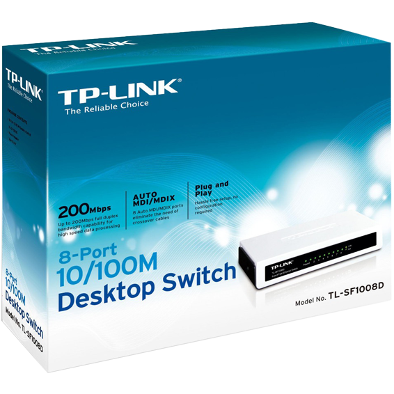 TP-LINK 8-Portni switch, 200Mbps, 10/100M - TL-SF1008D