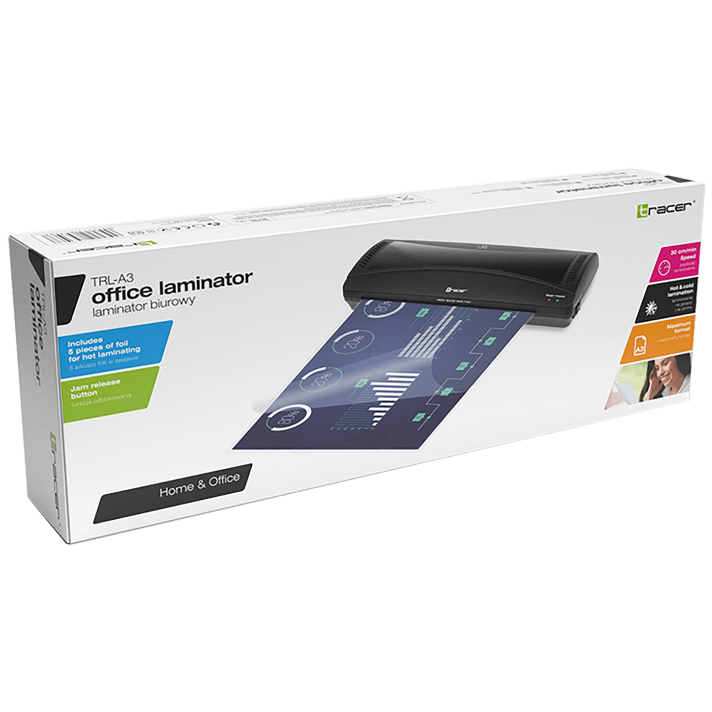 Tracer Laminator / Plastifikator A3, Home&Office - LAMINATOR TRL-A3