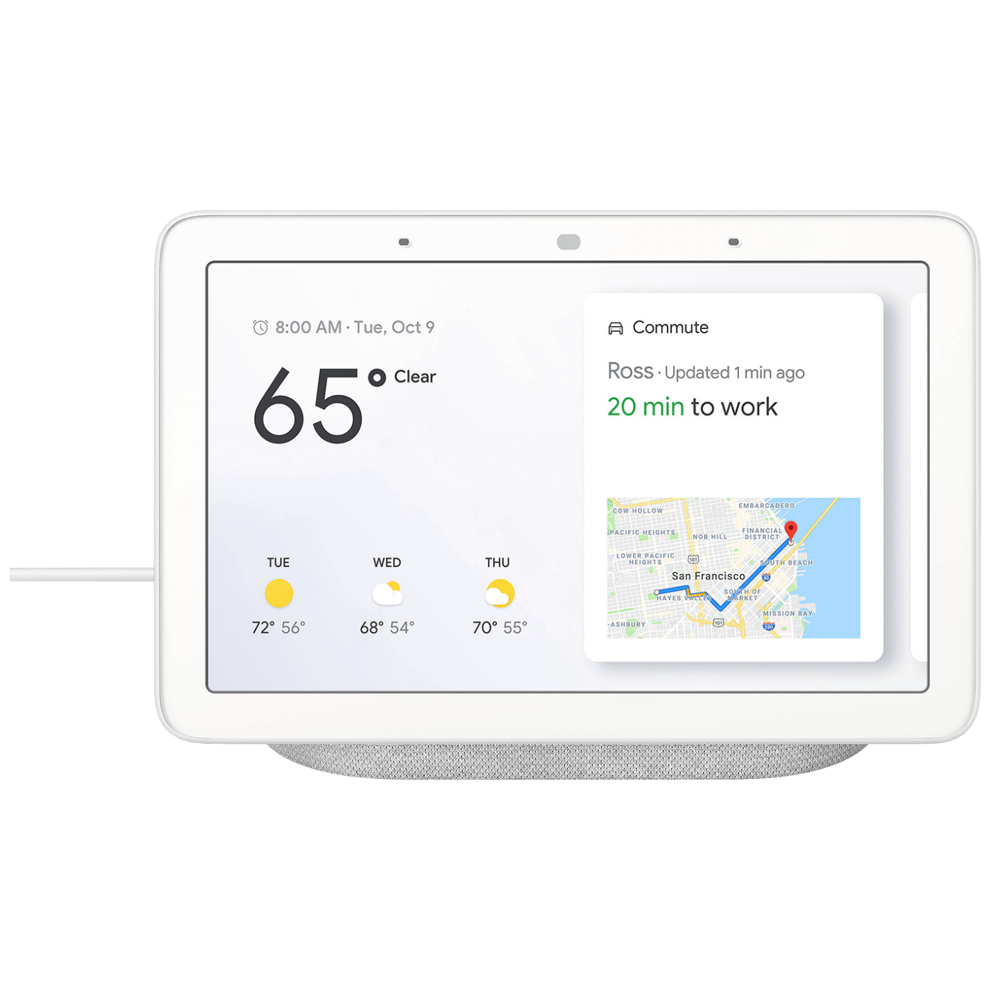 Google Pametni 7" zaslon, Google Assistant, WiFi, Bluetooth - Google Nest Hub Chalk