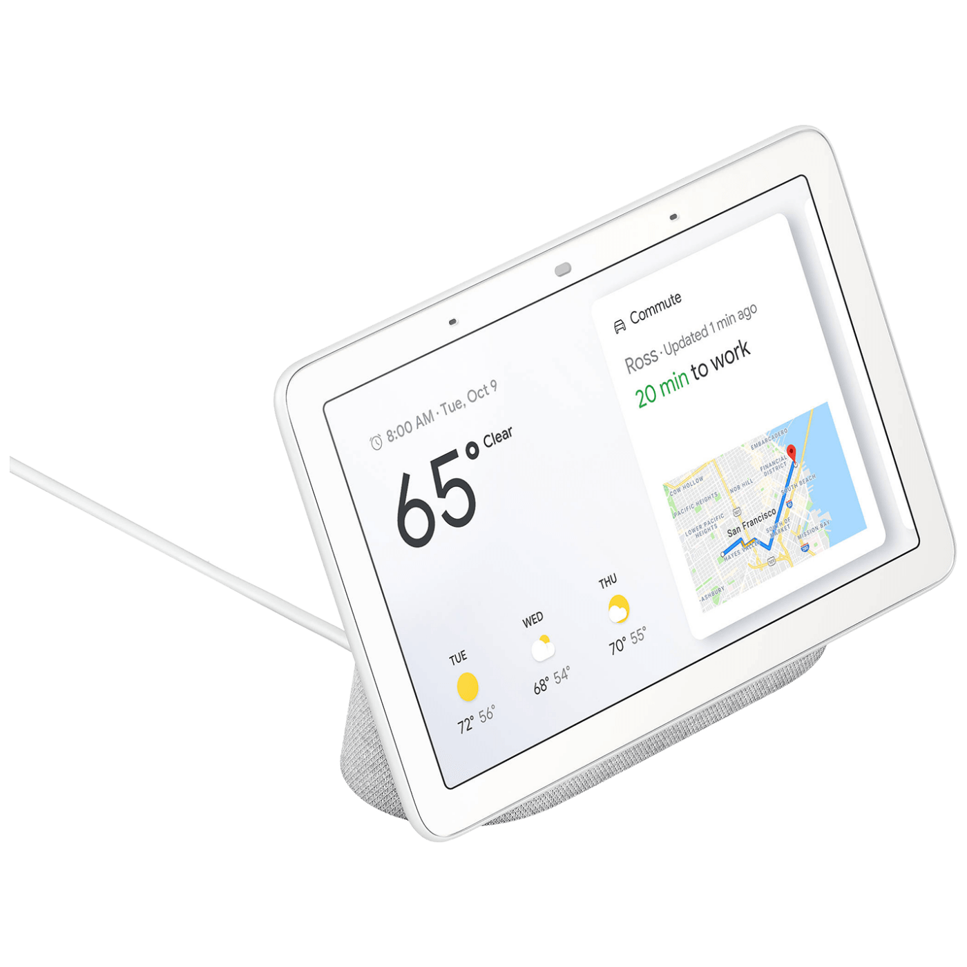 Google Pametni 7" zaslon, Google Assistant, WiFi, Bluetooth - Google Nest Hub Chalk