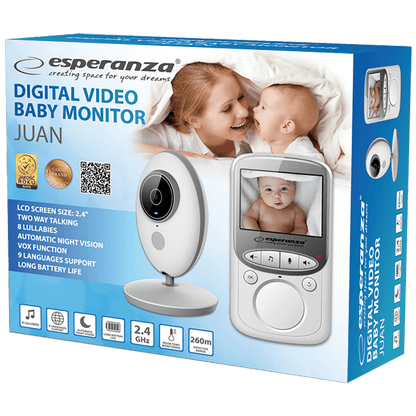 Esperanza Baby monitor, 2.4" LCD, LED indikator, 2.4 GHz - EHM003
