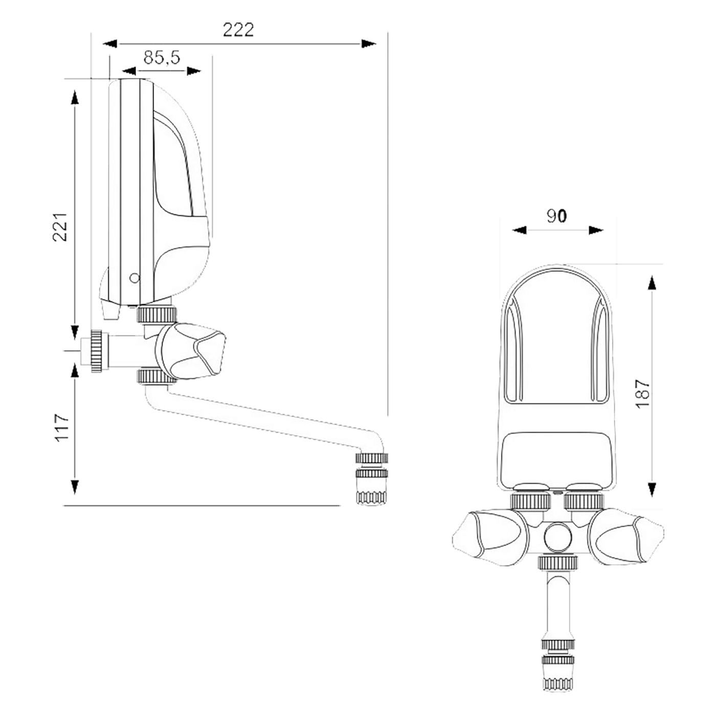 Dafi Zidna česma za brzo zagrijavanje vode, 5.5 kW - 03137