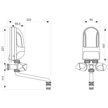 Dafi Zidna česma za brzo zagrijavanje vode, 3.7 kW - 03130