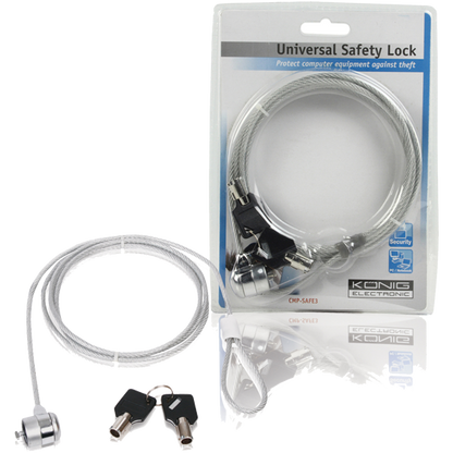 Konig Zaštitni kabl / sajla za laptop sa ključem, 3 metra - CMP-SAFE3/3