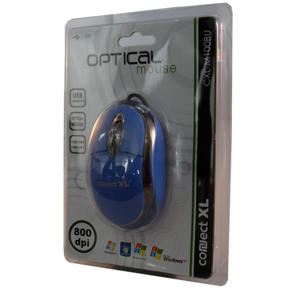Connect XL Miš optički,  800dpi, USB, plava boja - CXL-M100BU