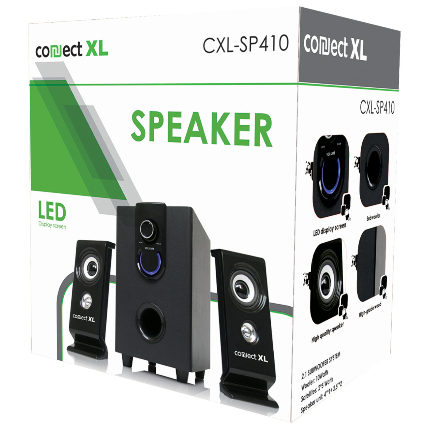 Connect XL Zvučnik, set,  2.1, AC 220V, crna boja - CXL-SP410