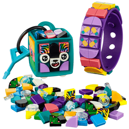 Lego Narukvica i privjesak za torbu - Neonski tigar, LEGO Dots