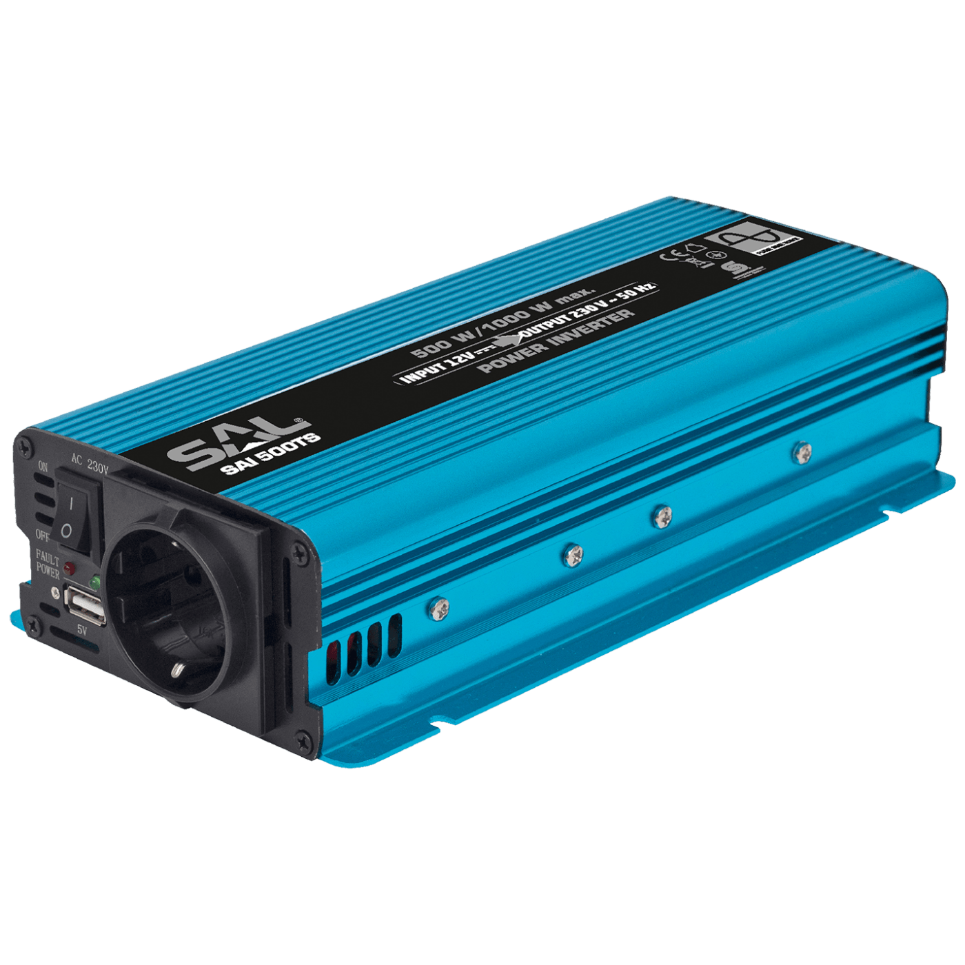 SAL Adapter 12V na 220V, snaga 500/1000W, USB port - SAI 500TS