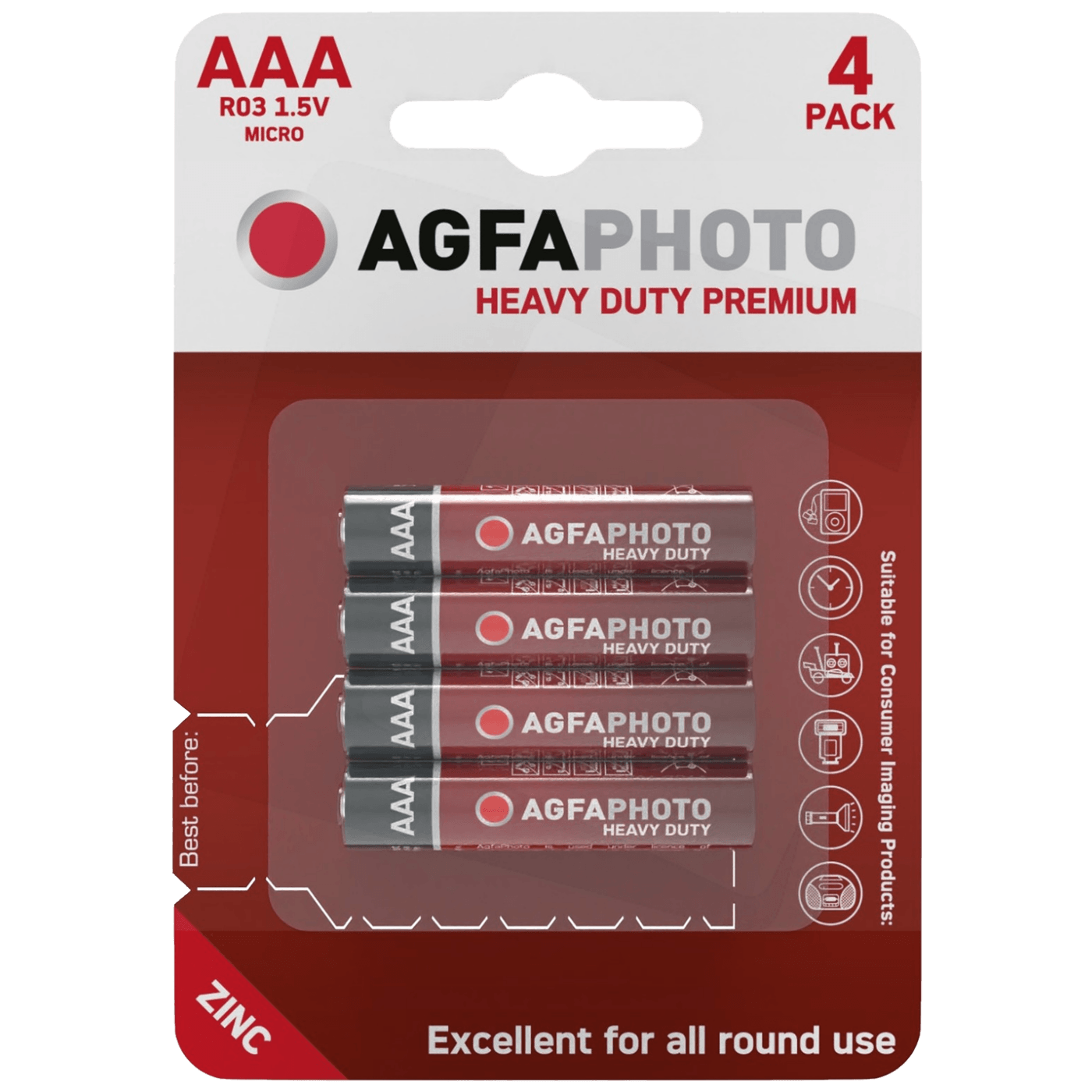 Agfa Zinc baterije, AAA, 1.5 V, blister 4 kom. - AAA B4