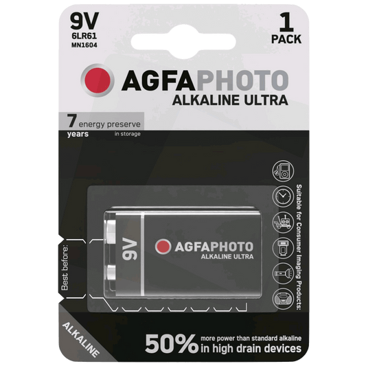 Agfa Baterija alkalna, 6LR6, 9V, blister 1 kom. - 9V B1