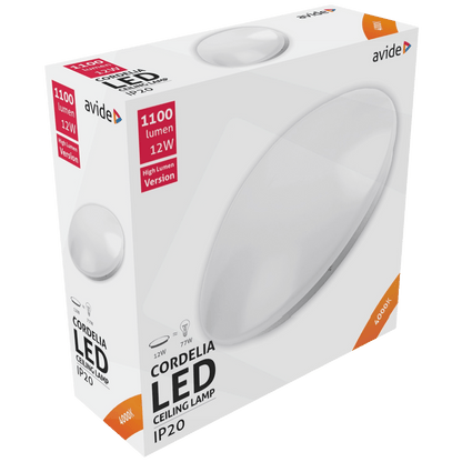 Avide Plafonjera LED, Cordelia, 12W, 1100 lm, 4000K, IP20 - ACLO28NW-12W