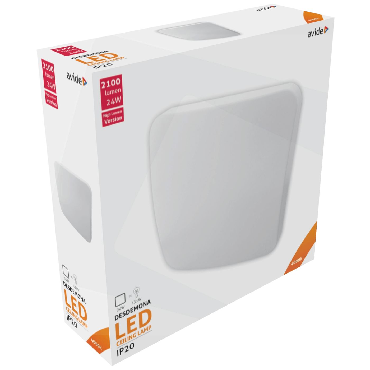 Avide Plafonjera LED, Desdemona, 24W, 2100 lm, 4000K, IP20 - ACLO38NW-S-24W