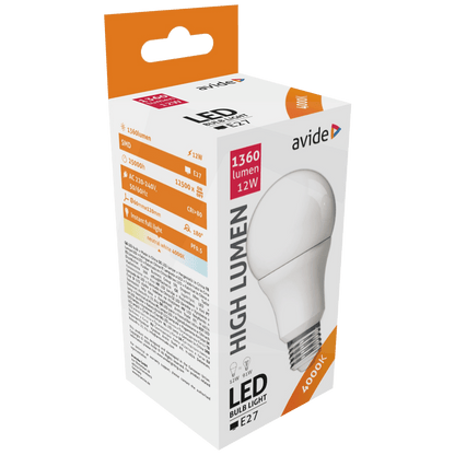Avide Sijalica, LED 12W, E27, 4000K, 230V AC, bijela svjetlost - Globe A60 12W E27