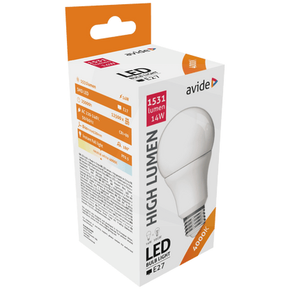 Avide Sijalica, LED 14W, E27, 4000K, 230V AC, bijela svjetlost - Globe A60 14W E27