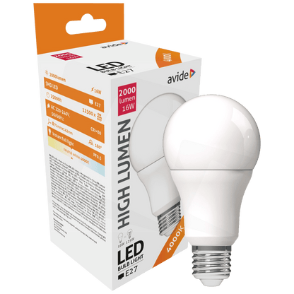 Avide Sijalica, LED 16W, E27, 4000K, 230V AC, bijela svjetlost - Globe A70 16W E27
